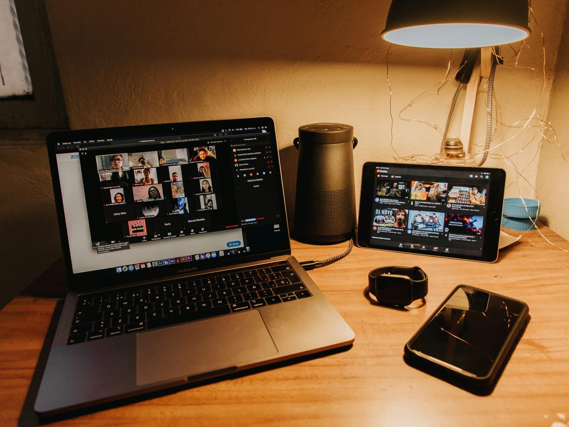 A nonprofit staff member on a video call from a laptop