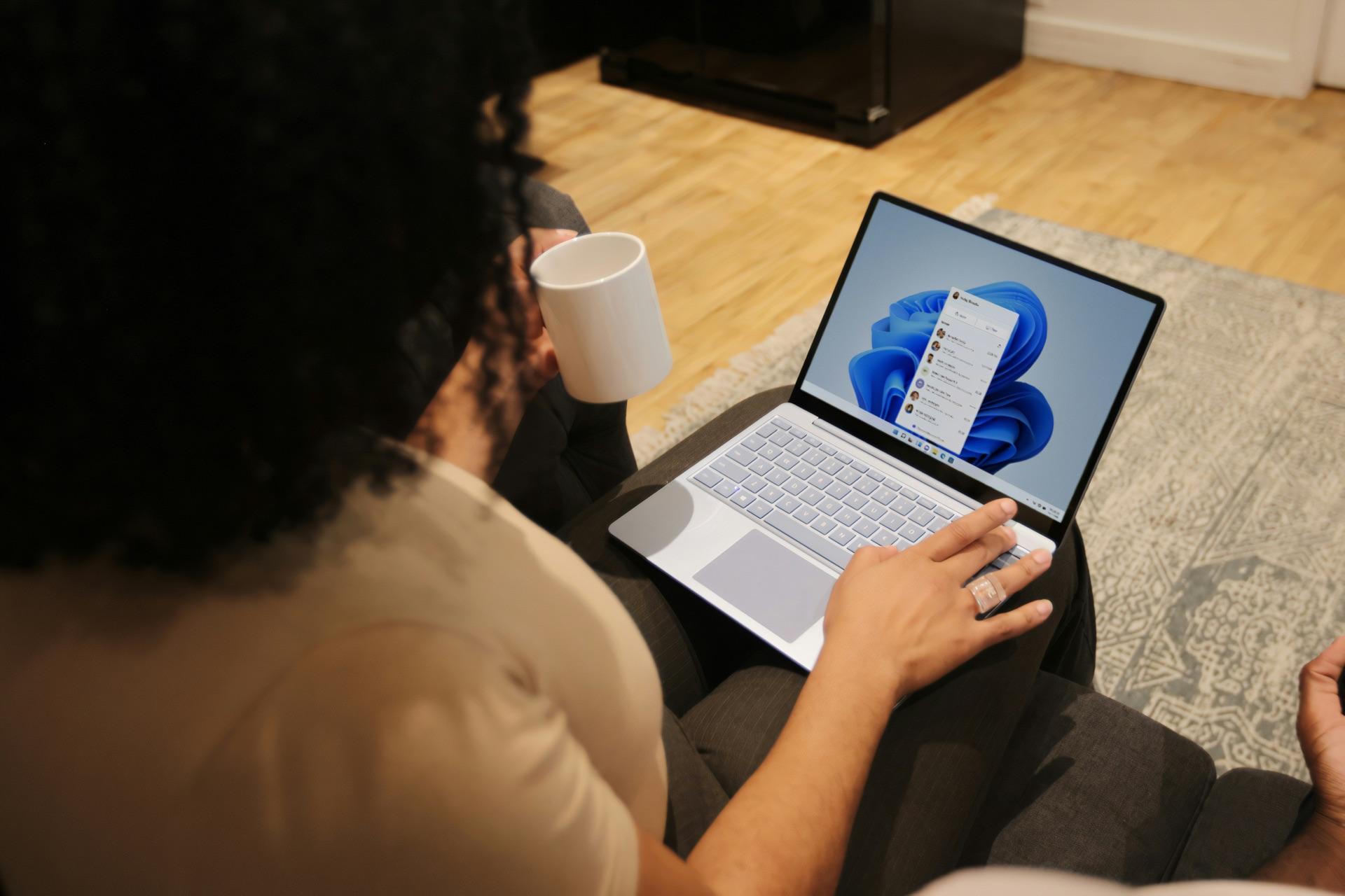 A recruiter working from a laptop during a remote candidate call