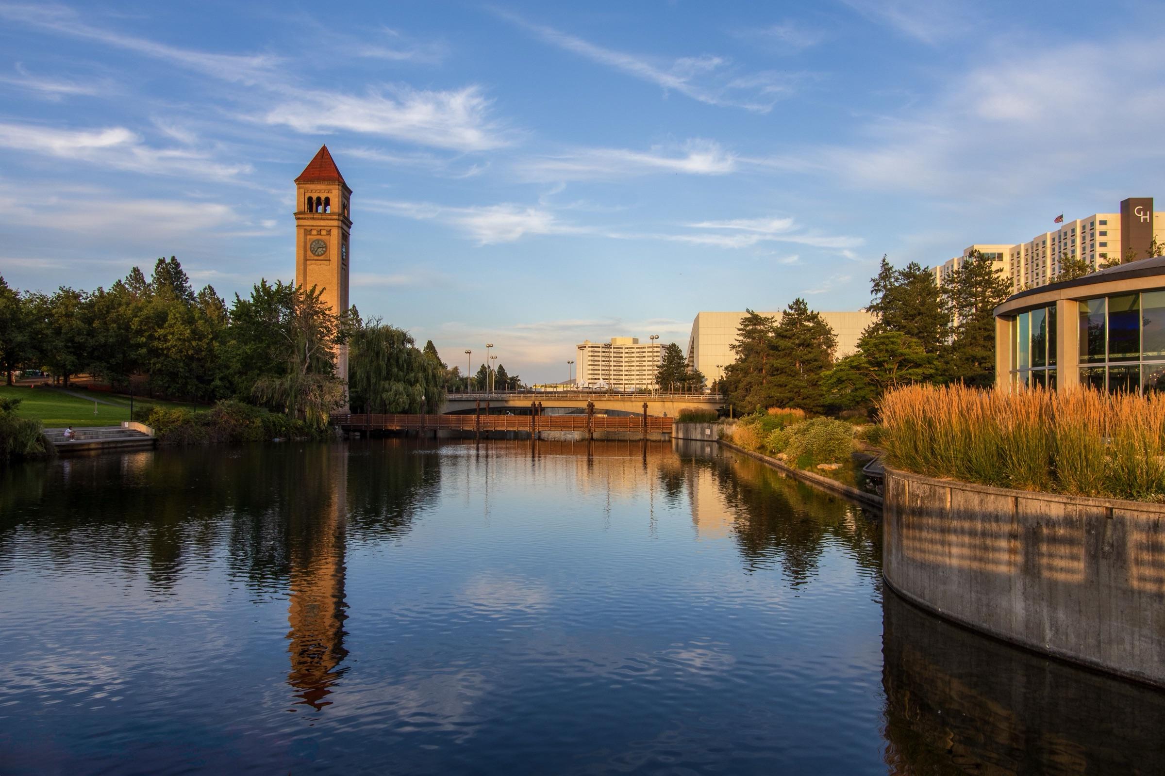 The clocktower in Spokane's Riverfront Park